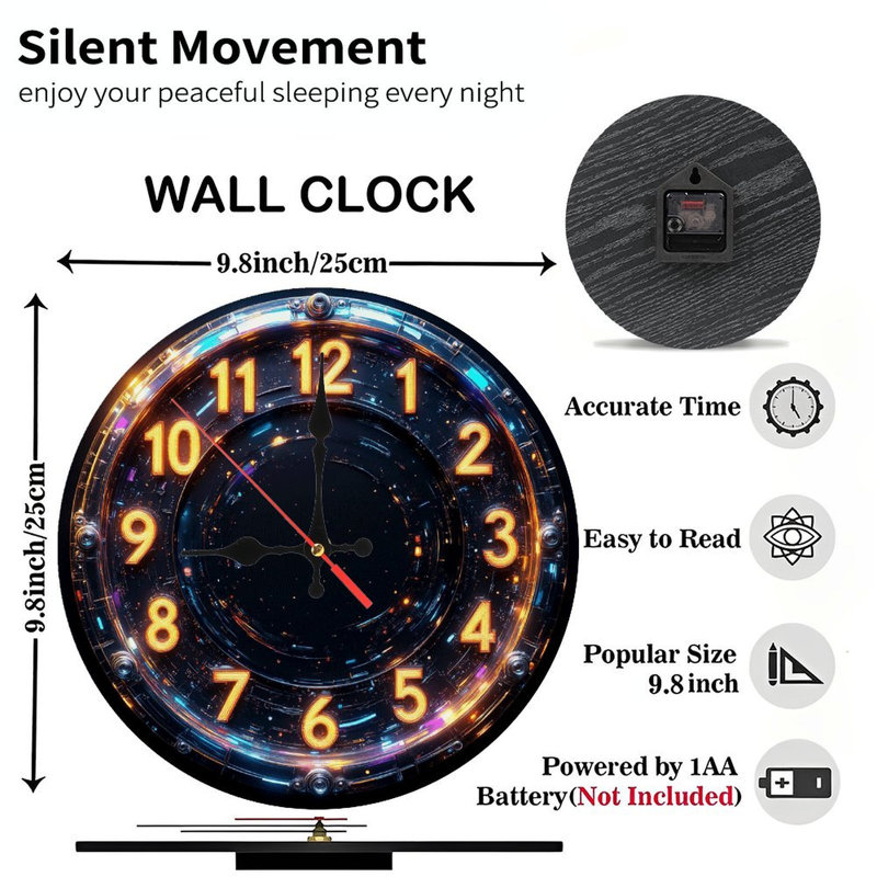 Horloge murale néon