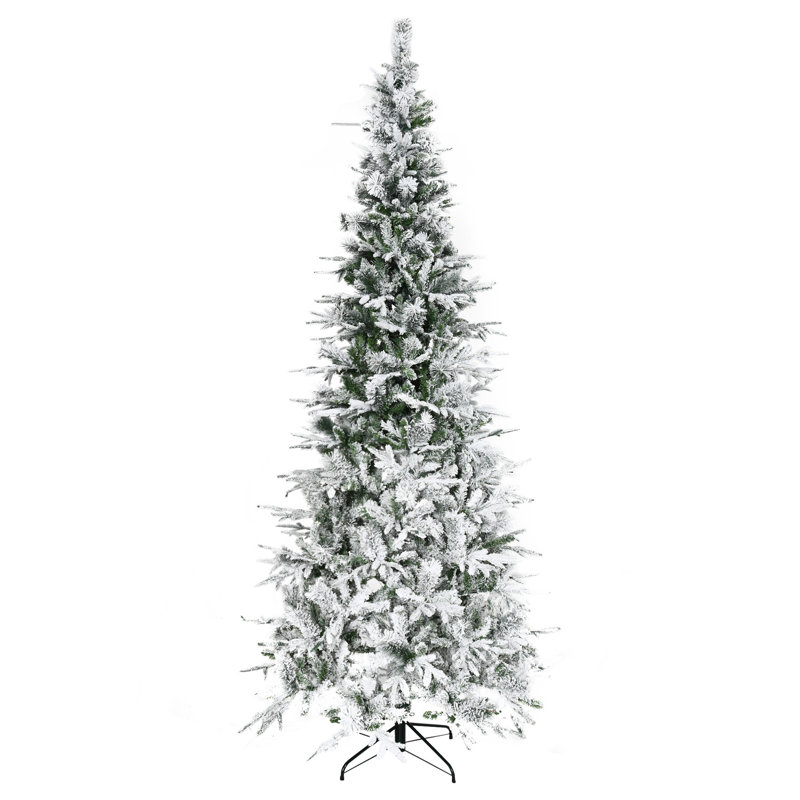 Arbre de Noël artificiel pin enneigé 9 pi avec branches réalistes et 1159 pointes, vert