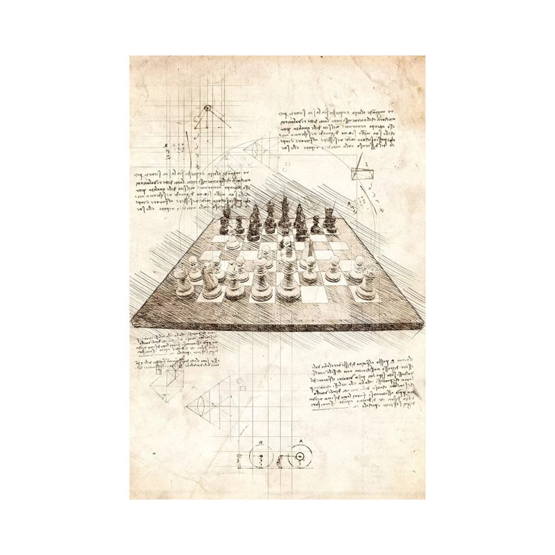 «Chess Board» par Cornélin, impression sur toile tendue, H 12 po x l 8 po x P 0,75 po