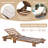 79'' Outdoor Acacia Wood Reclining Chaise Lounge with Integrated Side Table and Headrest-1611110273