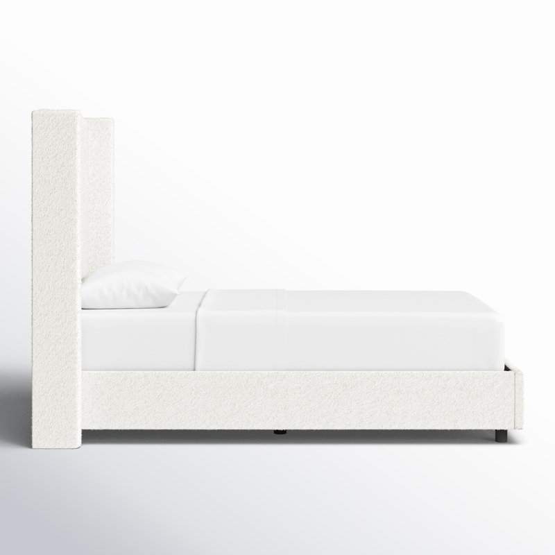 Hanson Upholstered Wingback Bed, Full/Double, Classic Ivory Boucle