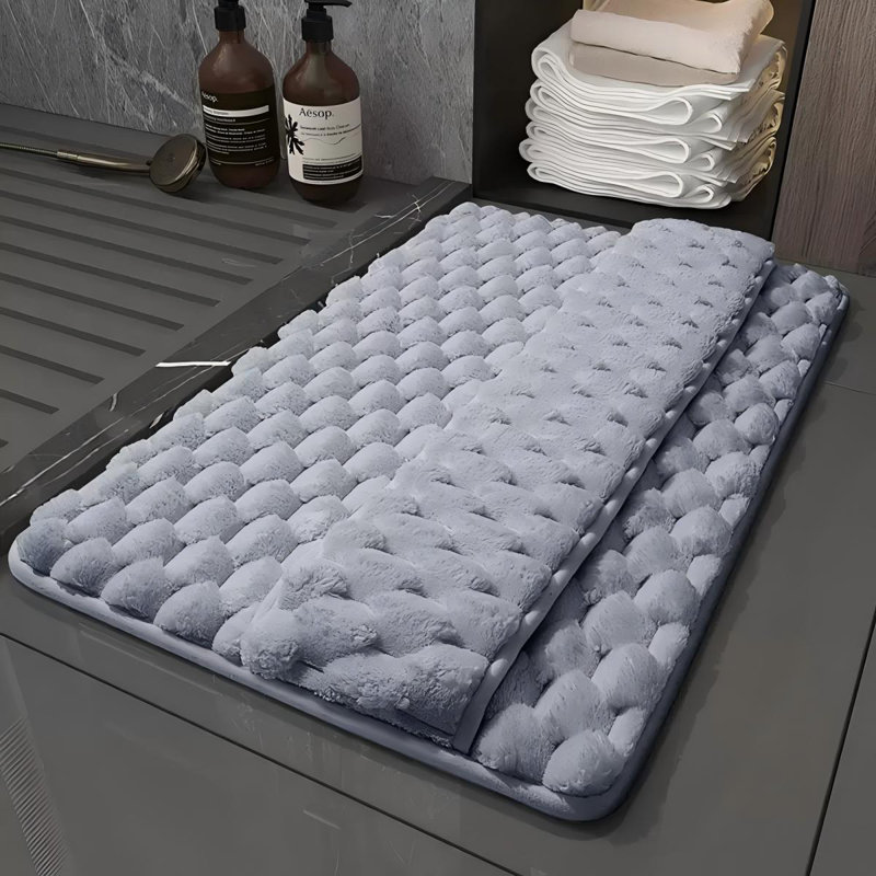Tapis pour salle de bain en mousse viscoélastique, Gris, Simple - L 31,5 po x P 20 po