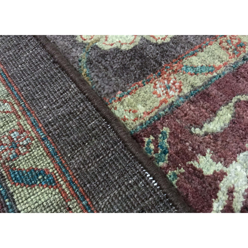 Tapis brun et rouille de haute qualité noué à la main Ziegler