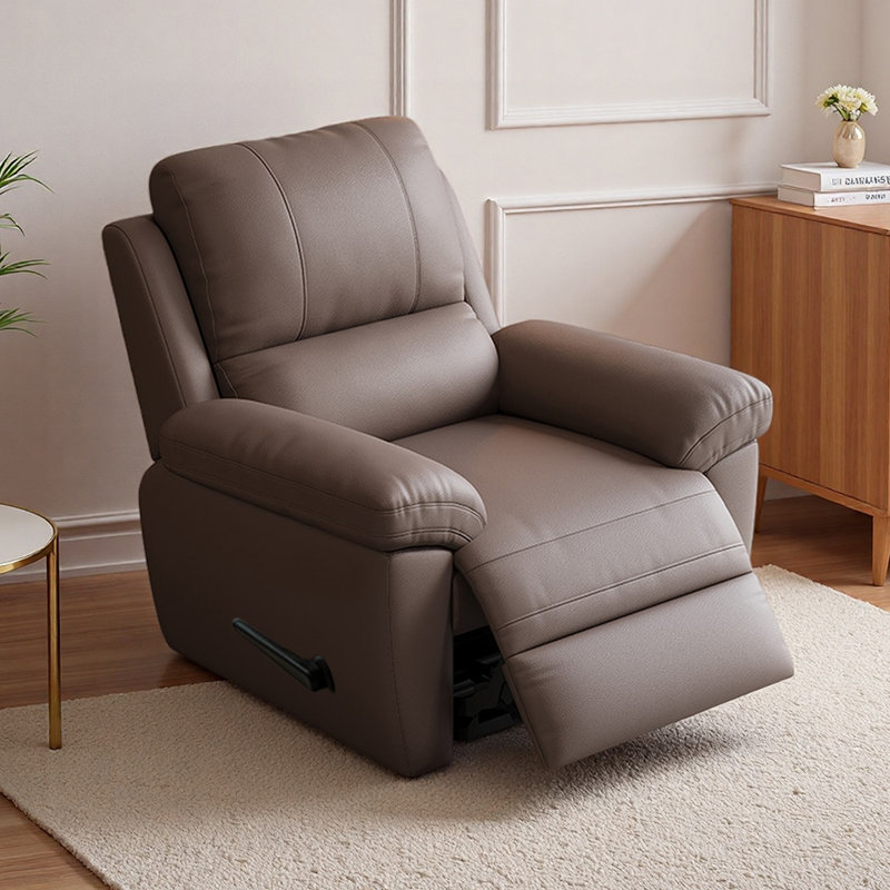 Fauteuil inclinable de loisirs ergonomique en similicuir, Café