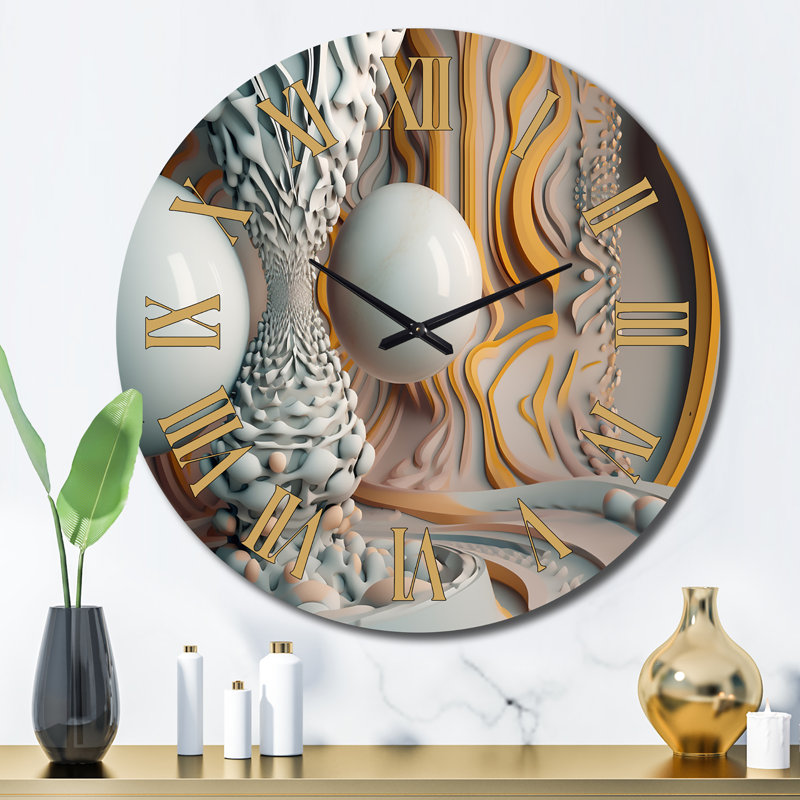 Horloge murale Fractal Futuristic Architecture VI, Grand