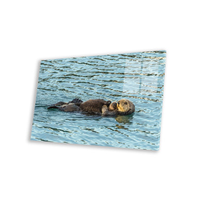 USA, California, San Luis Obispo County. Sea Otter Mom and Pup by Jaynes Gallery - Unframed Print -  Latitude RunÂ®, B6A96367383C48EE8755FA1EB778A3CD