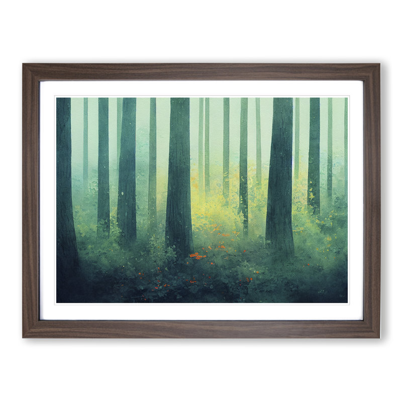 Forest Vol.5 - Single Picture Frame Print, 34cm H x 46cm W x 2cm D, Walnut Framed
