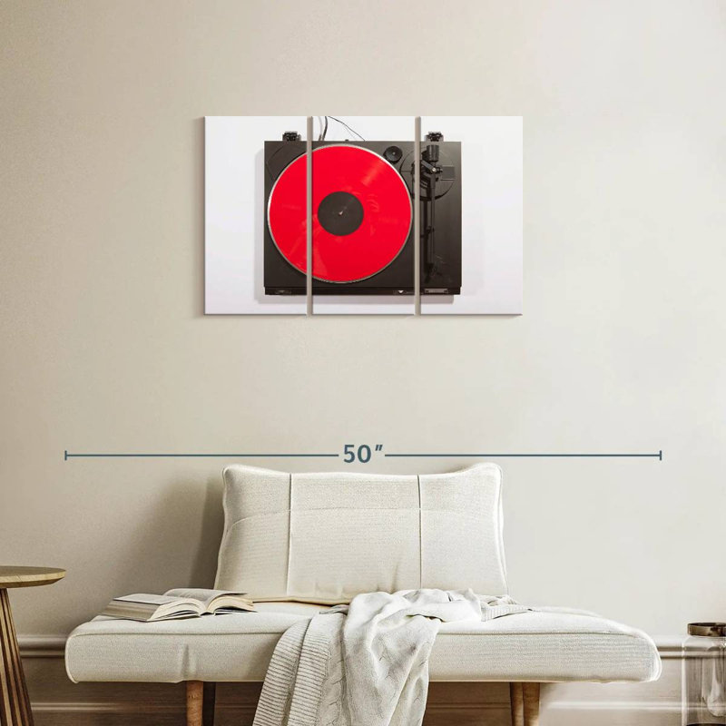 Abarca Bright Red Record Player, 20" H x 33" W