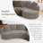 Boneless Chaise Curved Corduroy Sectional Sofa, Extra Large Deep Seats, Modular Layout, No Assembly-329000104-329000106
