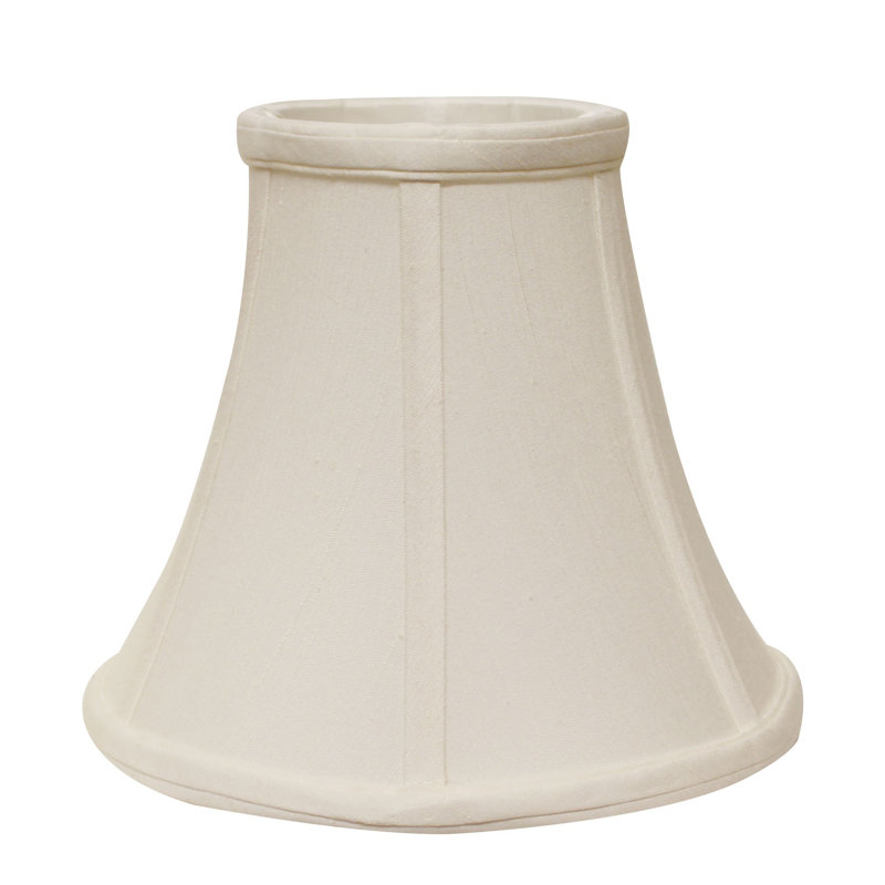 Abat-jour cloche en soie blanche Monay Shantung, Blanc, H 11 po x l 14 po x P 14 po