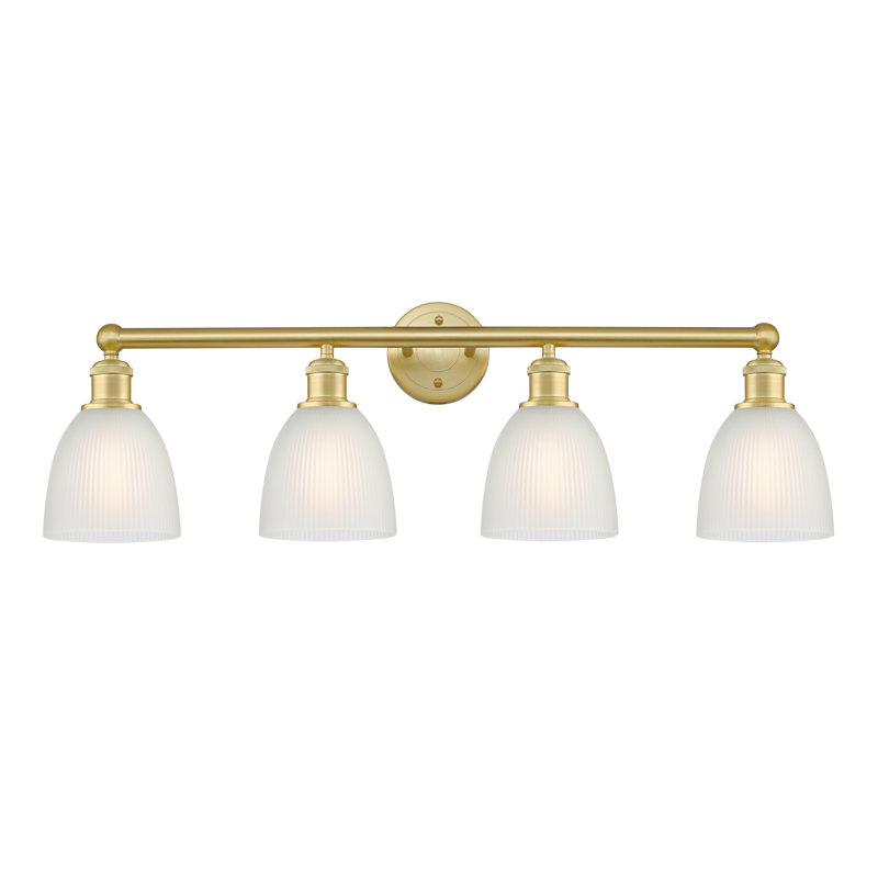 Éclairage pour meuble-lavabo 4 lumières 33 pouces Philomene, Blanc, Or satiné
