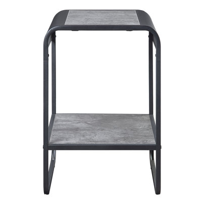 Table de bout en béton gris et noir pour le salon + style polyvalent