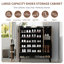 2PCS 40,55x14,57x43,11 in 6 niveaux Grande armoire de rangement pour chaussures avec 2 portes, Range-chaussures autoportant pour couloir