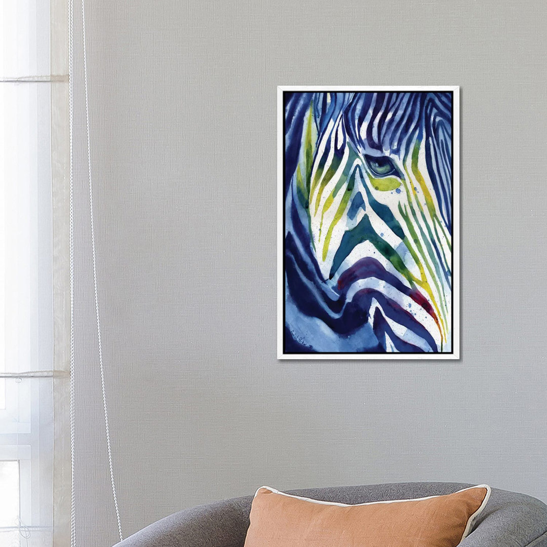 Zebra Colors von Rachel Parker - Galerie-verpackte Leinwand Giclée auf Leinwand