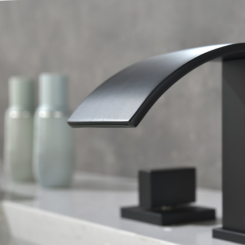 Robinet de salle de bain espacé à deux poignées pour robinet de salle de bain cascade, valve incluse