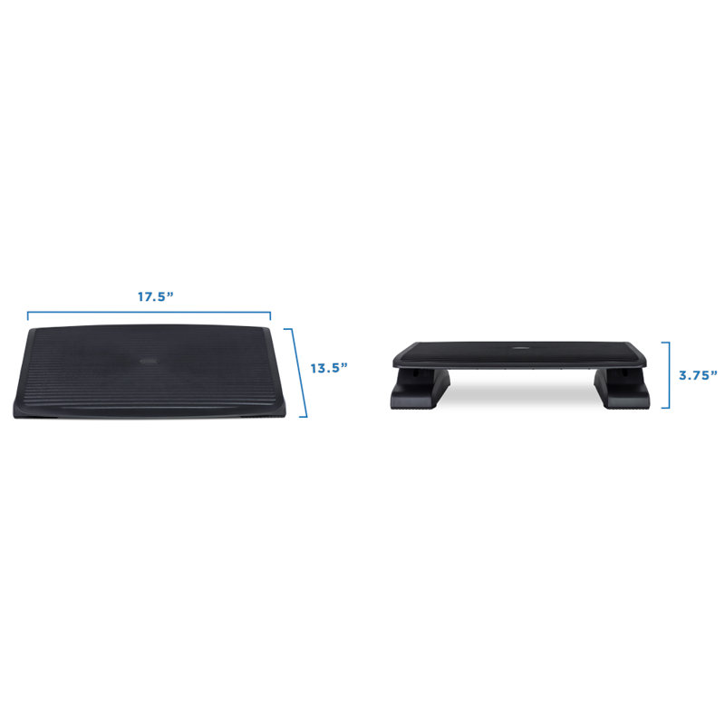 Mount-It! Ergonomic Height Adjustable Desk Footrest with Massaging Surface and Three Tilt Positions