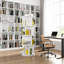 Bibliothèque pivotante à 360 degrés, bibliothèque d'angle à 4 niveaux avec déflecteurs en acrylique pour un rangement et une présentation peu encombrants dans le salon, la chambre à coucher ou le bureau