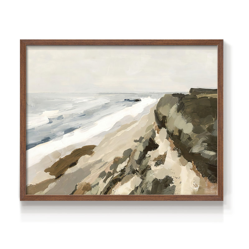 Bluff Bay I -Framed Print - Restickable, Walnut, 16" H x 20" W