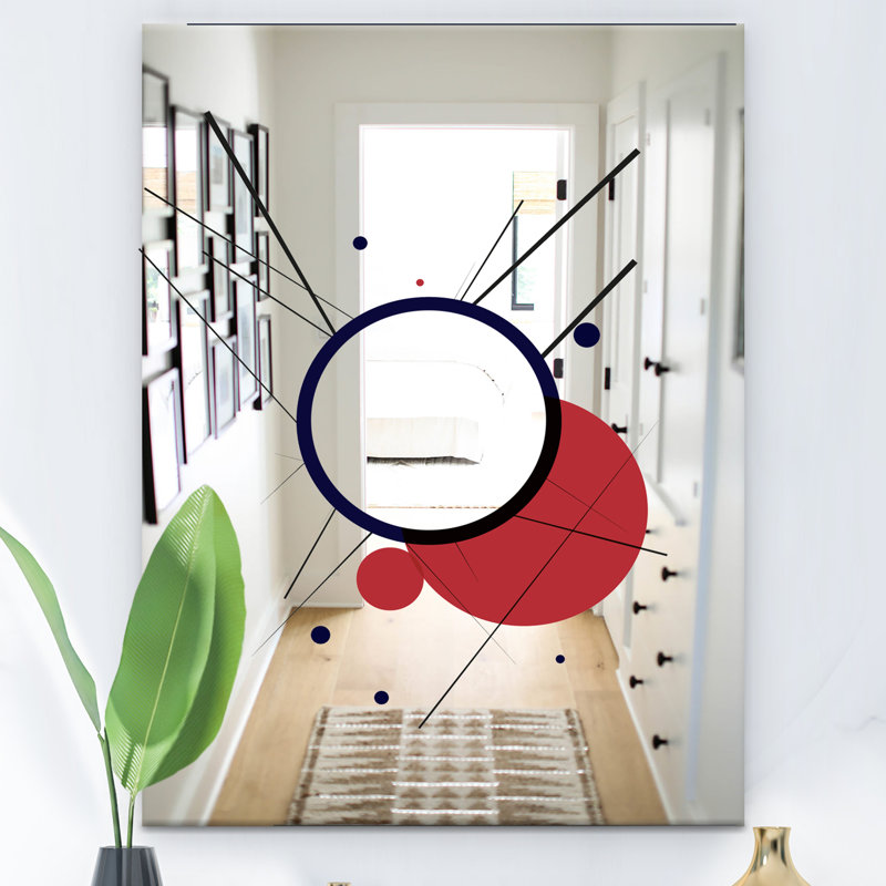 Miroir d'appoint circulaire Mid-Century, H 24 po x l 32 po