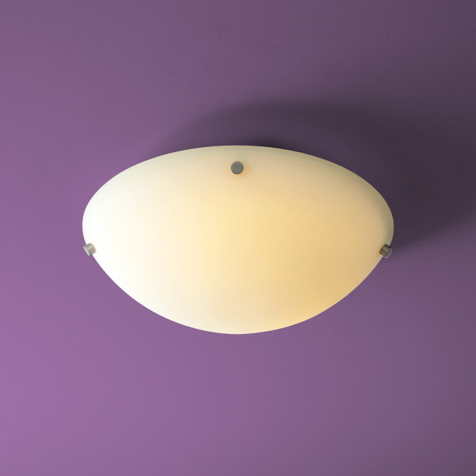 Sunfire Glass Flush Mount, Satin Nickel