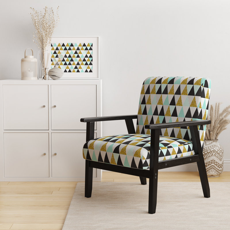 Fauteuil d'appoint rembourré à motif géométrique Gold Glitter