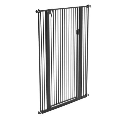 Barrière extra haute pour chat, largeur réglable de 29 à 41 po, barrière pour chien de 56 po de hauteur, avec ensemble de fixation à pression et ensemble de fixation murale, espacement de 1,3 po pour les escaliers, les portes et la maison, noir