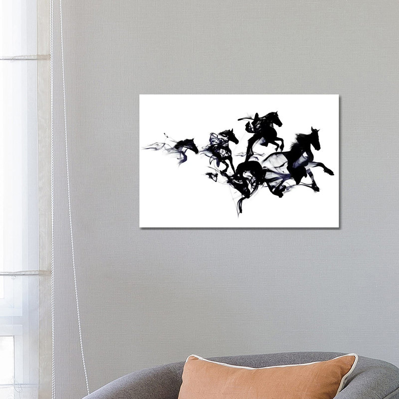 Black Horses by Robert Farkas - Wrapped Canvas Print, 66.04 cm H x 45.72 cm W x 1.91 cm D