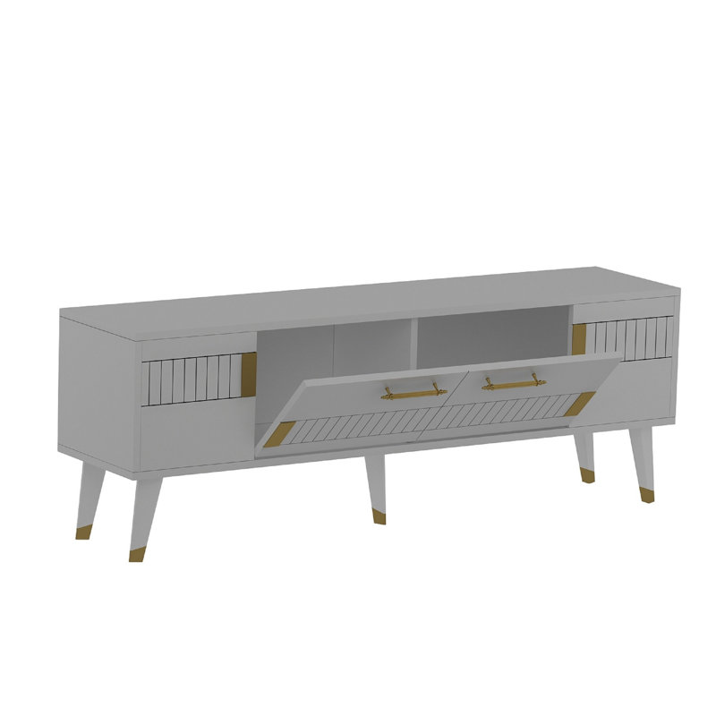 Olivia Unfinished TV Stand for TVs up to 70", White