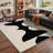 Vesselum Abstract Machine Washable Beige / Black Indoor Area Rug with Non-Slip Backing-128992656