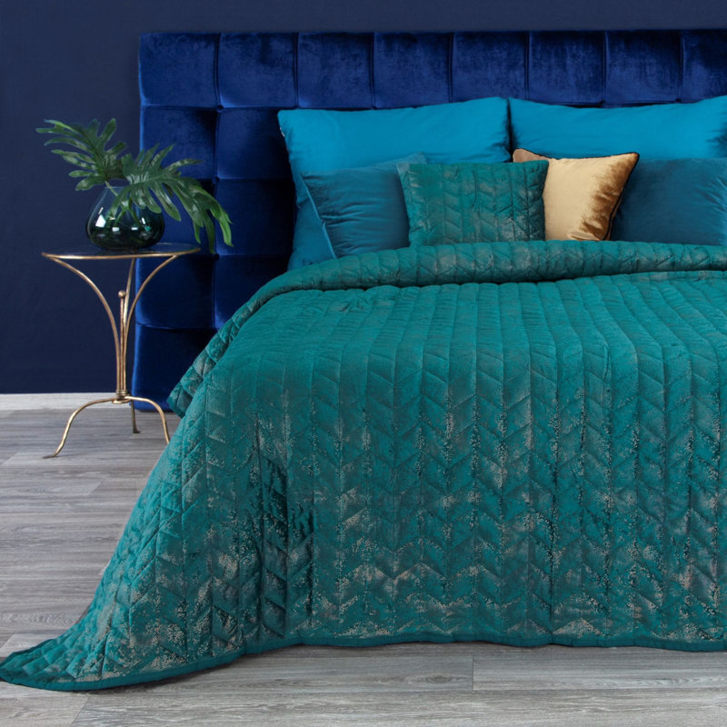 Khanh Striped Bedspread, Turquoise, W220 x L240cm