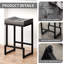 Tabouret de comptoir rembourré avec structure et repose-pieds en métal, tabouret de bar à hauteur de siège sans dossier-149472985-149472987-149472988