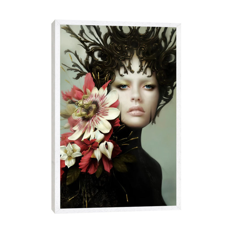 Circle by Melanie Delon - Print on Canvas, 152.5 cm H x 101.5 cm W, White Framed