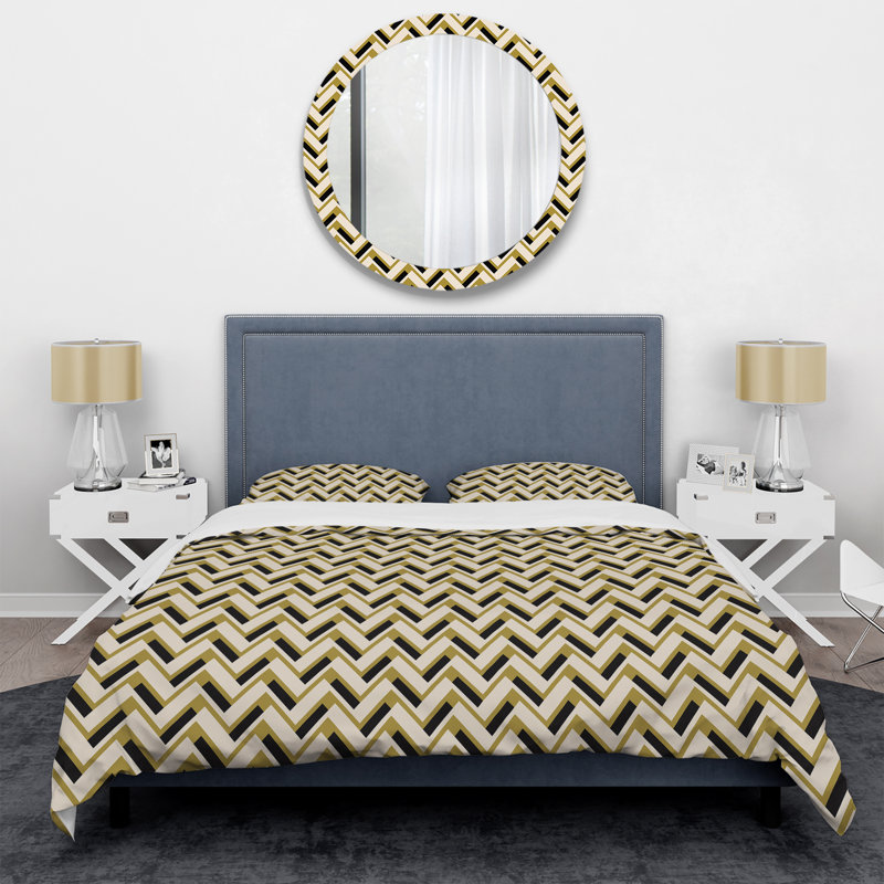 Ensemble de housse de couette en microfibre noir / taupe 3 pièces