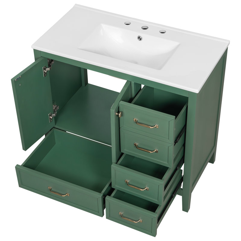 Meuble-lavabo moderne 36 "avec lavabo, Vert