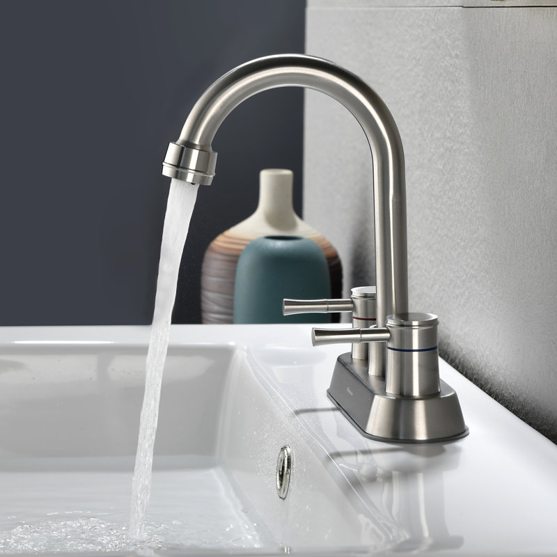 Centerset 2-handle Bathroom Faucet with Drain Assembly