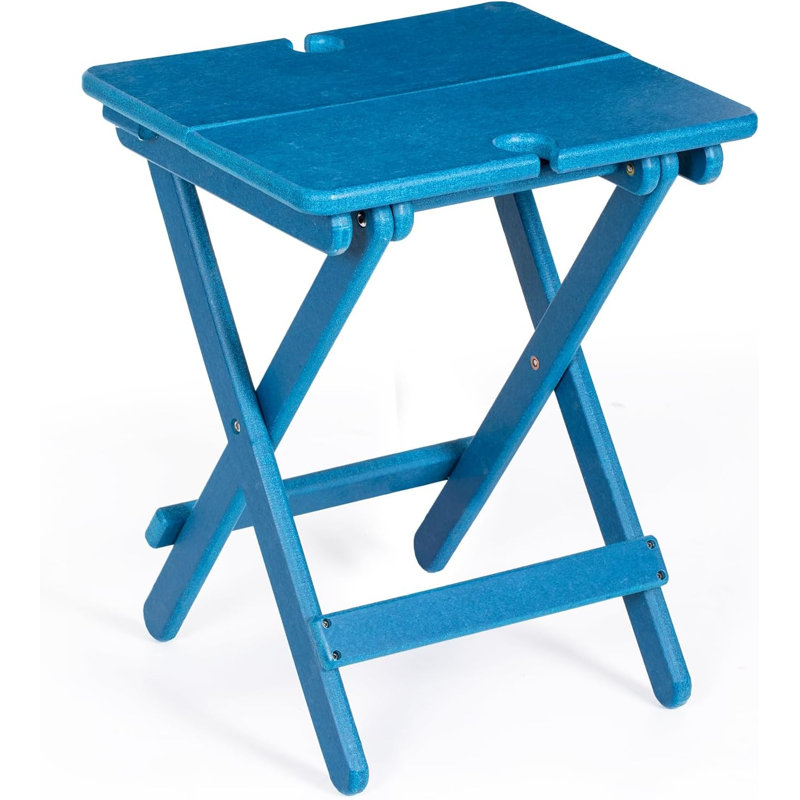 Outdoor Folding Side Table, Blue