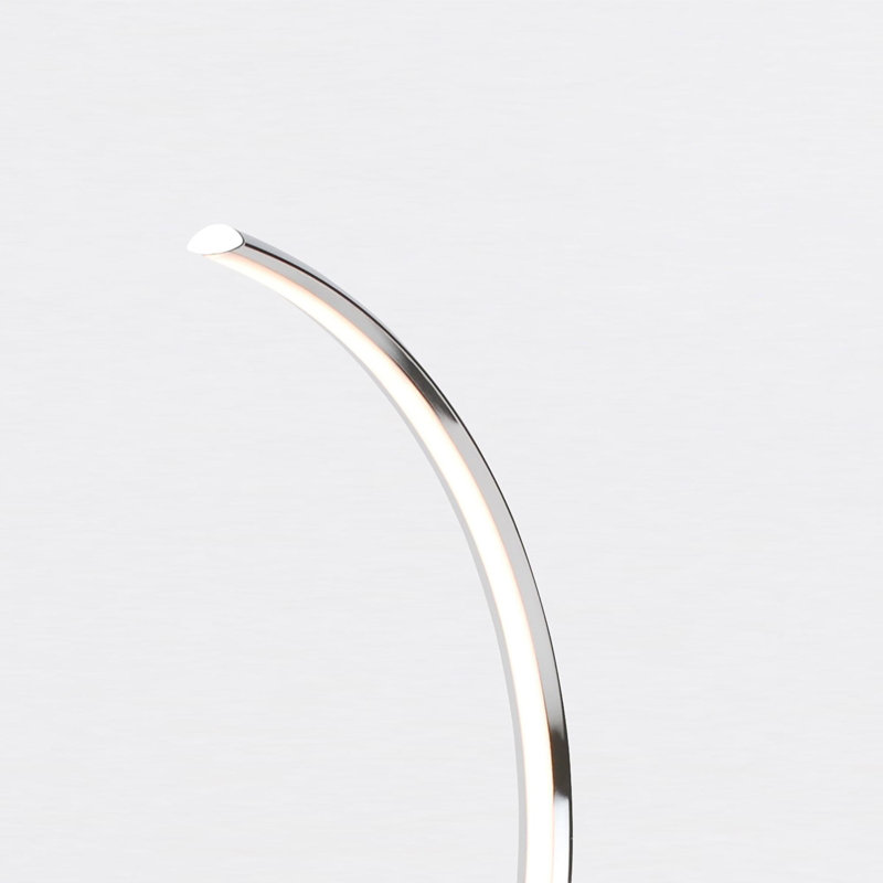 Set Of 2 Polished Chrome LED Arc Table Lamps