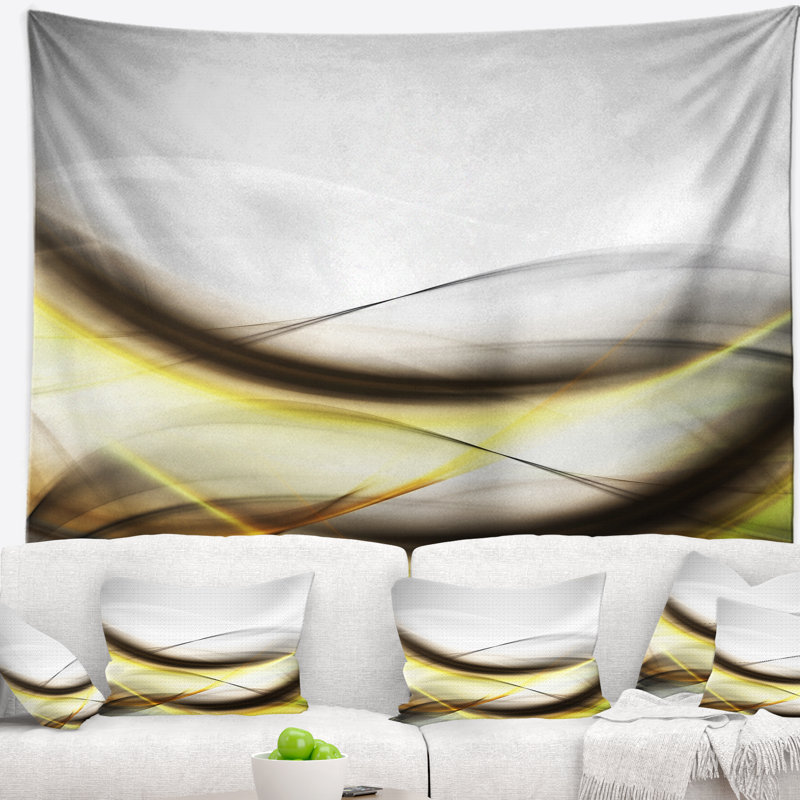 Tapisserie abstraite «Golden Waves», H 50 po x l 60 po