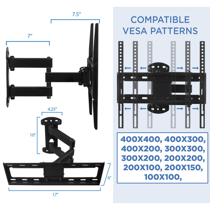 Heavy Duty Adjustable Monitor Desk Mount with USB Ports