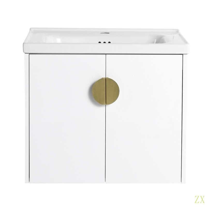 Meuble-lavabo à fermeture en douceur 24 po avec lavabo, pour petite salle de bain (emballage KD), 24"