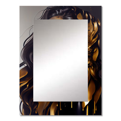 Gold And Black Sensual Woman I - Fashion Decorative Mirror On Metal