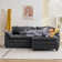 Arale 86'' Wide Comfy Cloud Couch Sectional Loveseat Sofa with Ottoman