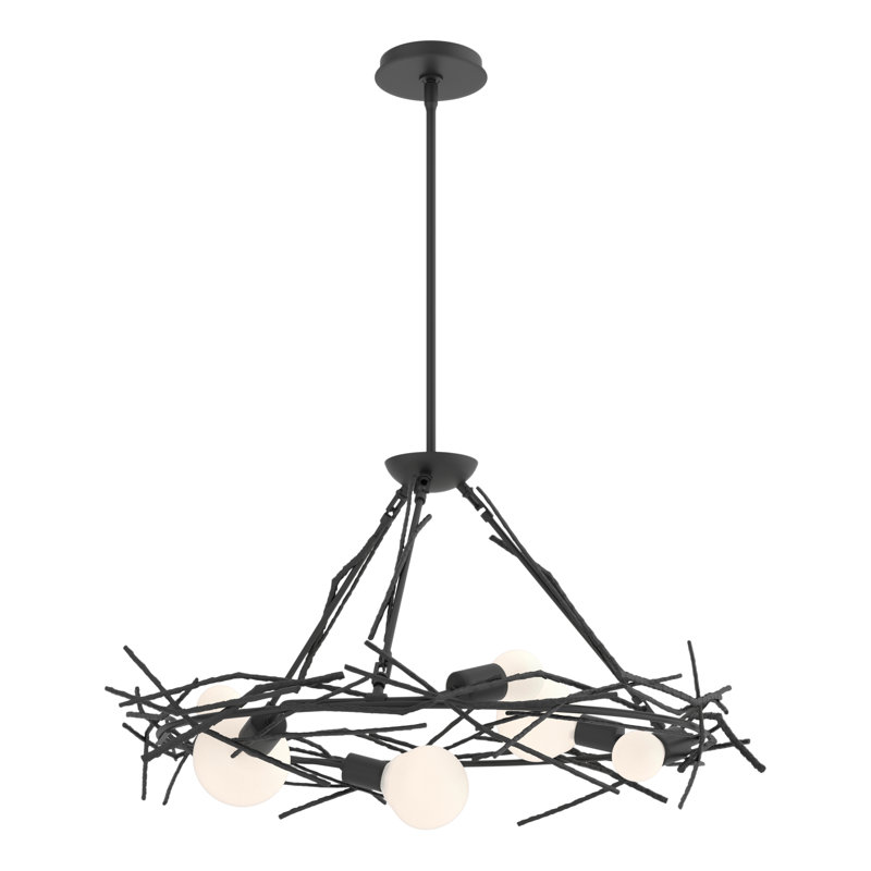Brindille 6 - Light Sputnik Globe Chandliers, Black