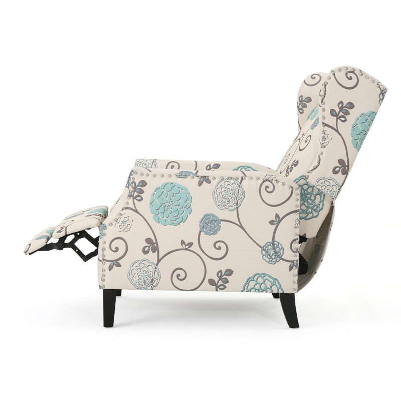 Fauteuil inclinable manuel 26,5 po Boruta, Mélange de polyester floral