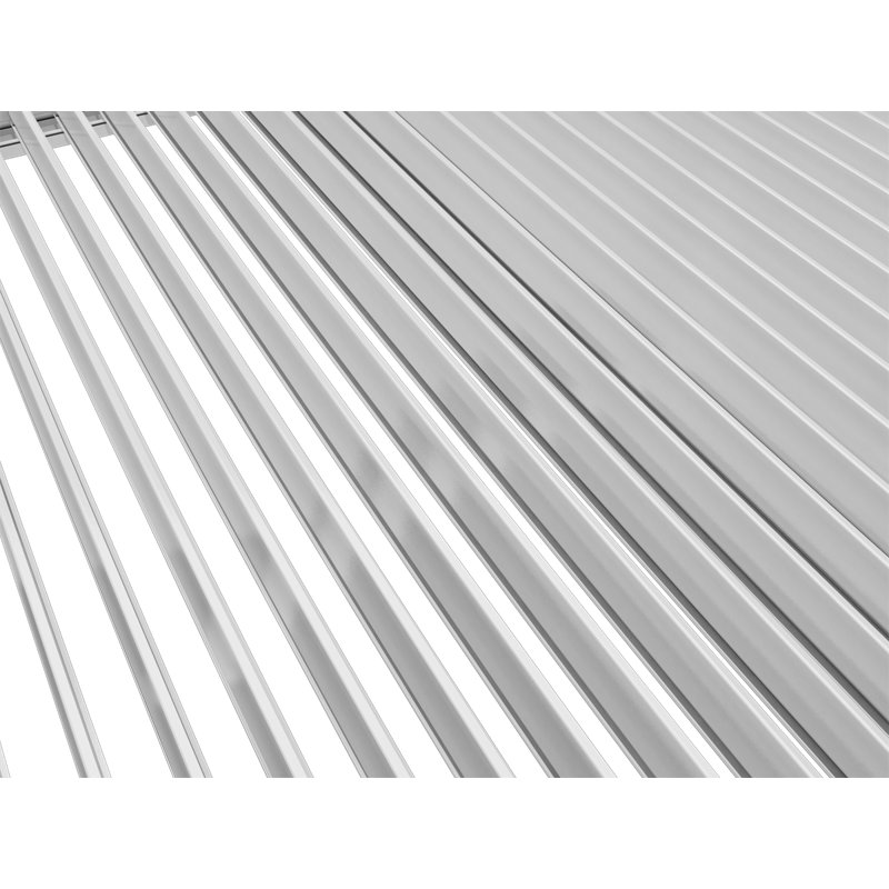 White Motorized Aluminum Pergola with LED Lighting, 19' x 13'