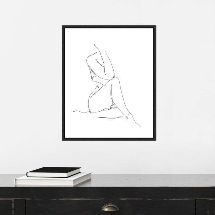 Nude Contour Sketch I Framed On Paper by Ethan Harper Print