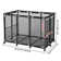 Kierah Metal Frame 10 Wheels Rolling Mesh Pool Float Storage Bin with Side Pockets Blue