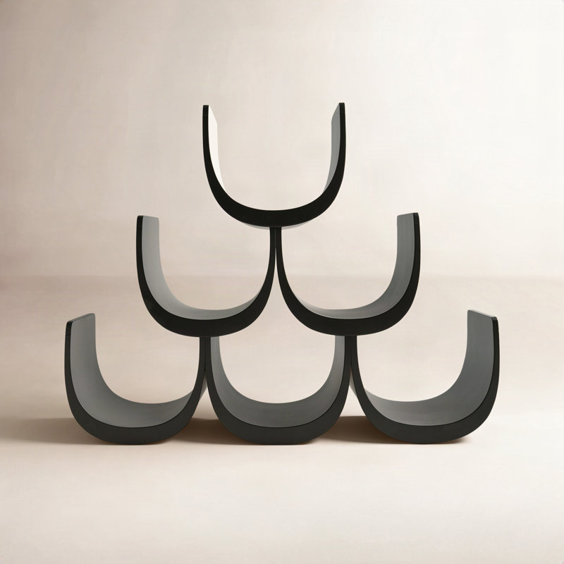 Noè 6 Bottle Tabletop Wine Bottle Rack, Black