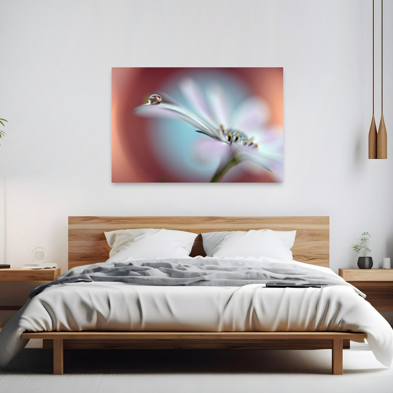 Delicate Droplet Bloom Delicate Serene Vibrant Flower Nature Wall Art Print 1 Piece Wrapped Canvas Wall Art