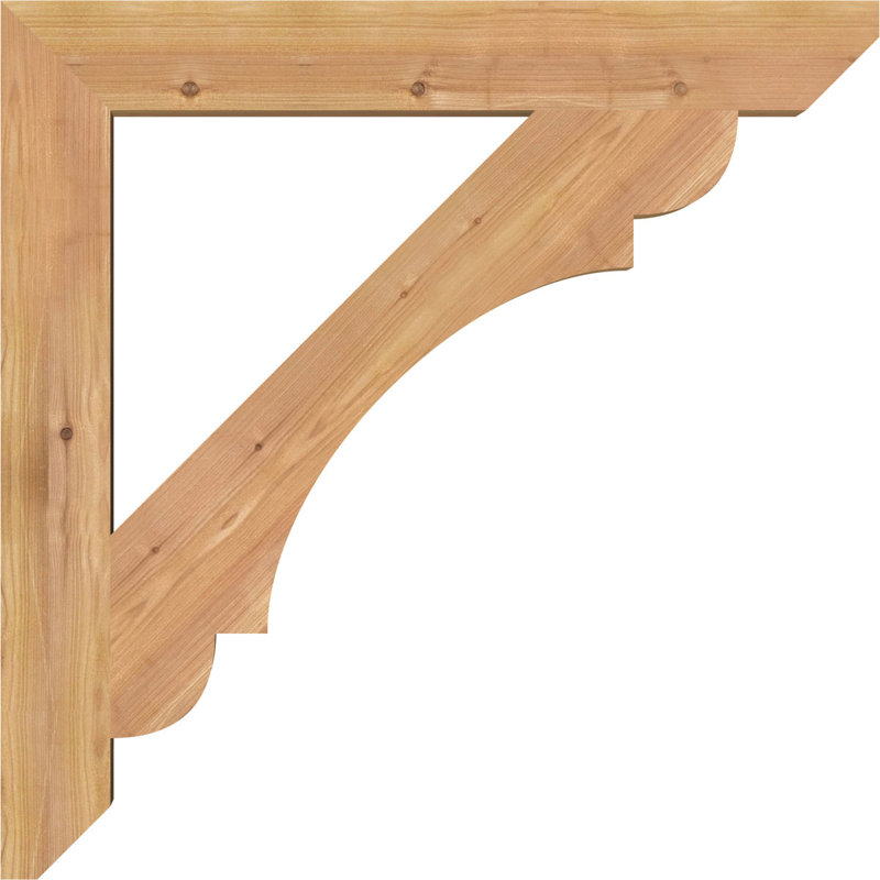 Support en bois / corbeau, Cèdre rouge de l'Ouest (lisse), 28"H x 3.5"W x 28"D